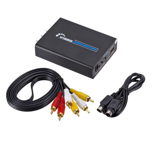AV+S-VIDEO TO HDMI转接头 S端子 RCA CVBS转HDMI高清视频转换器