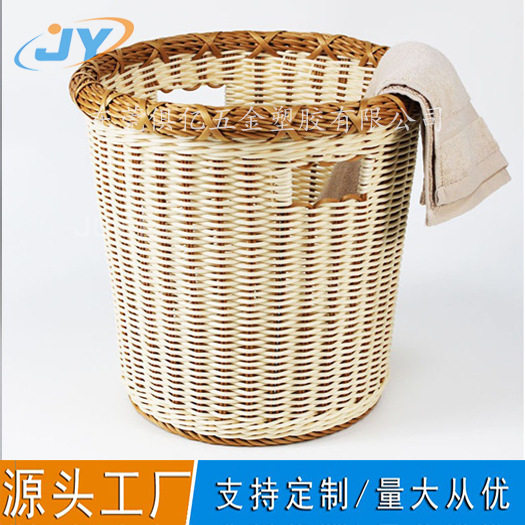 酒店客房藤编脏衣篮仿藤毛巾筐 脏衣篮 脏衣收纳筐篮 居家收纳篮
