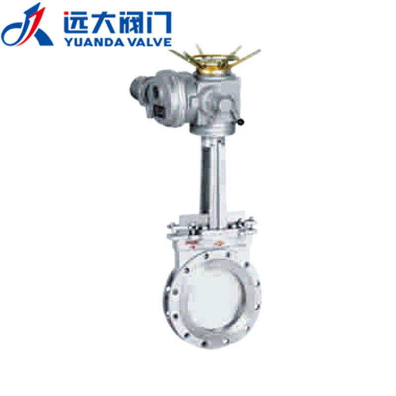 远大阀门PZ973H-10/16C铸钢电动对夹式明杆刀型闸阀DN50-600