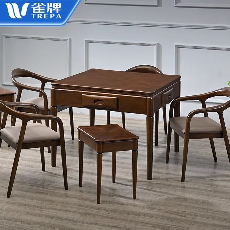 雀牌【橡胶实木】低音智能麻将机全自动中式家具型餐桌两用麻将桌