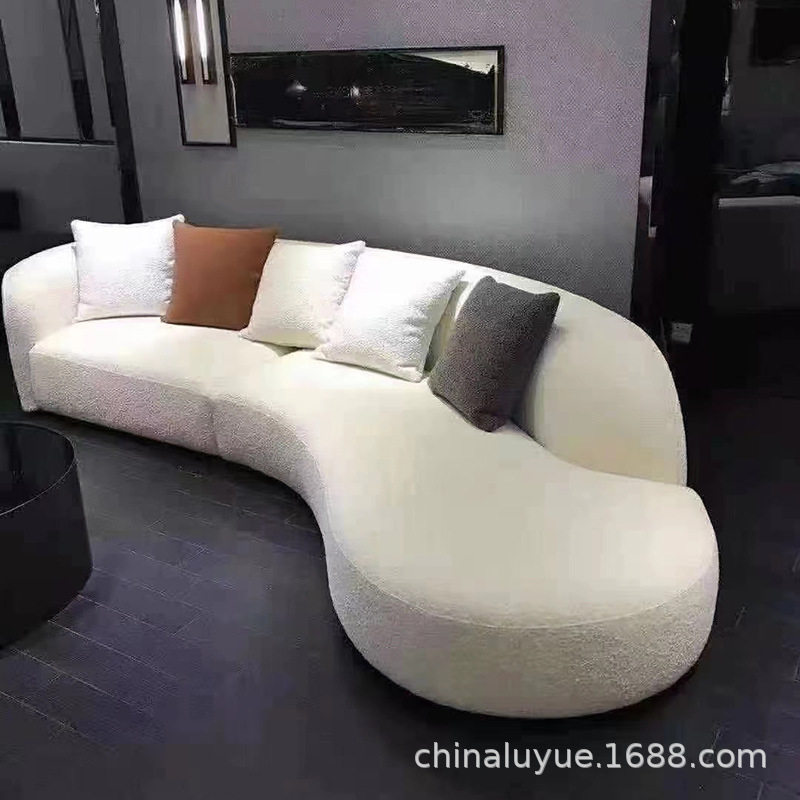 北欧极简网红ins皮艺弧形家具家装休闲布艺大小户型热销沙发组合