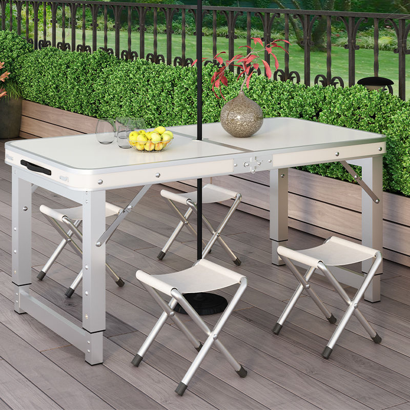 户外折叠桌椅便携式连体折叠桌子摆摊家用折叠小餐桌展业地推桌