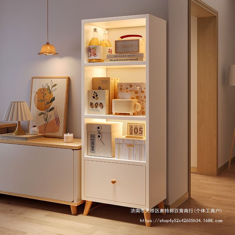 客厅展示柜书架落地简易置物架收纳柜子靠墙一体多层家用储物书柜