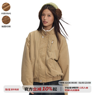 江南先生NewJNXS座山雕bomber立领棉衣外套冬季 棉服 复古宽松短款