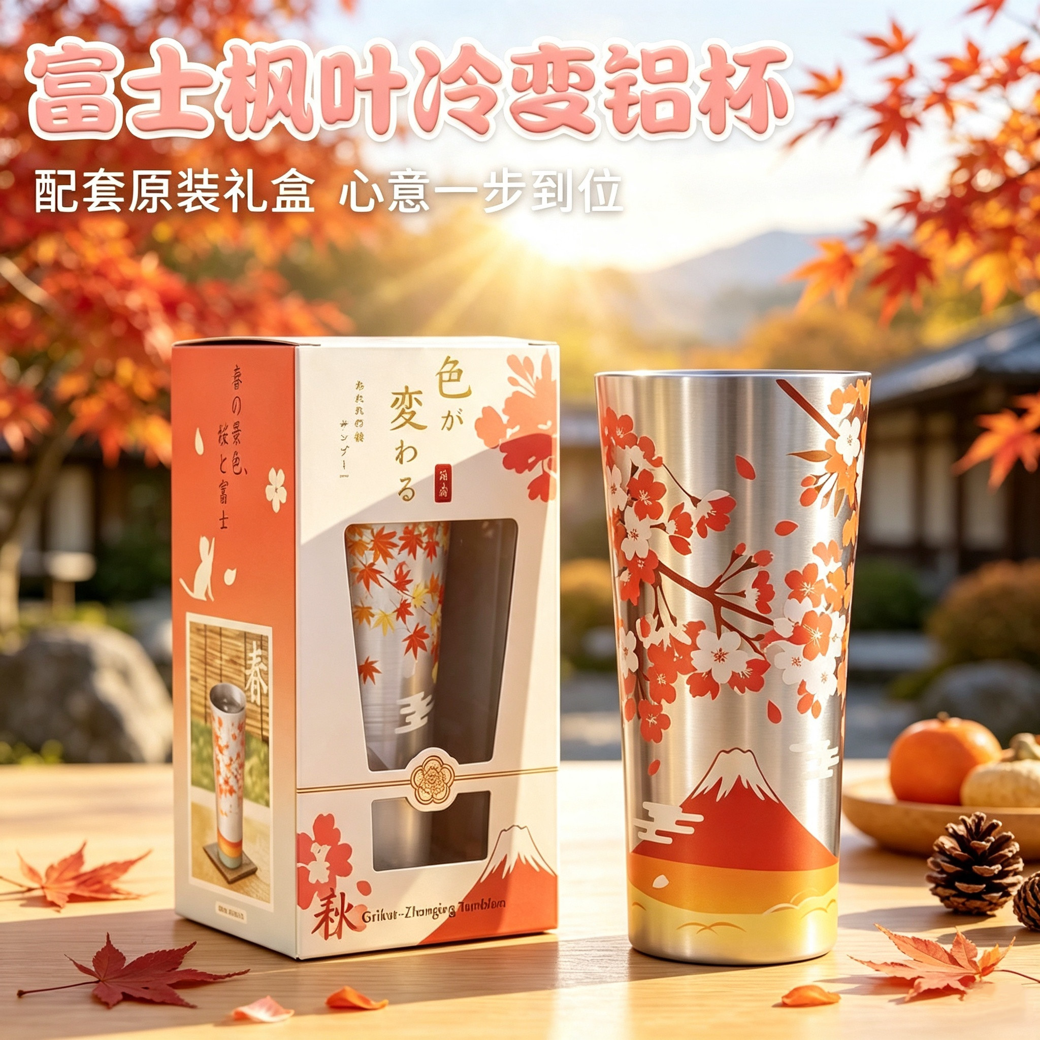 富士山遇冷变色烟花杯秋季限定