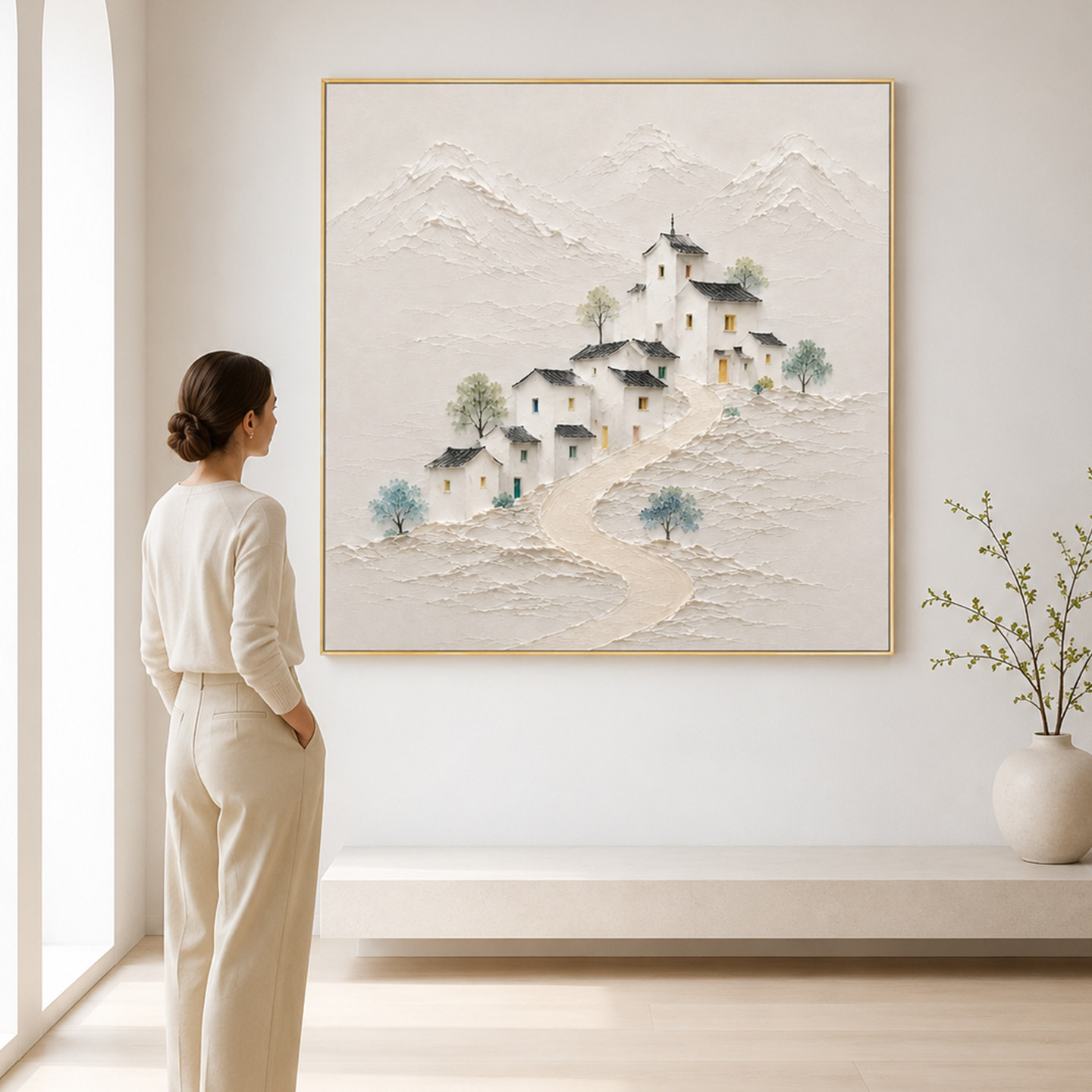 大芬村手绘江南小屋油画