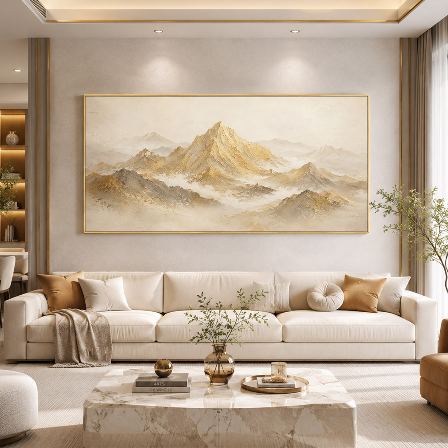 大芬村手绘新中式山水油画