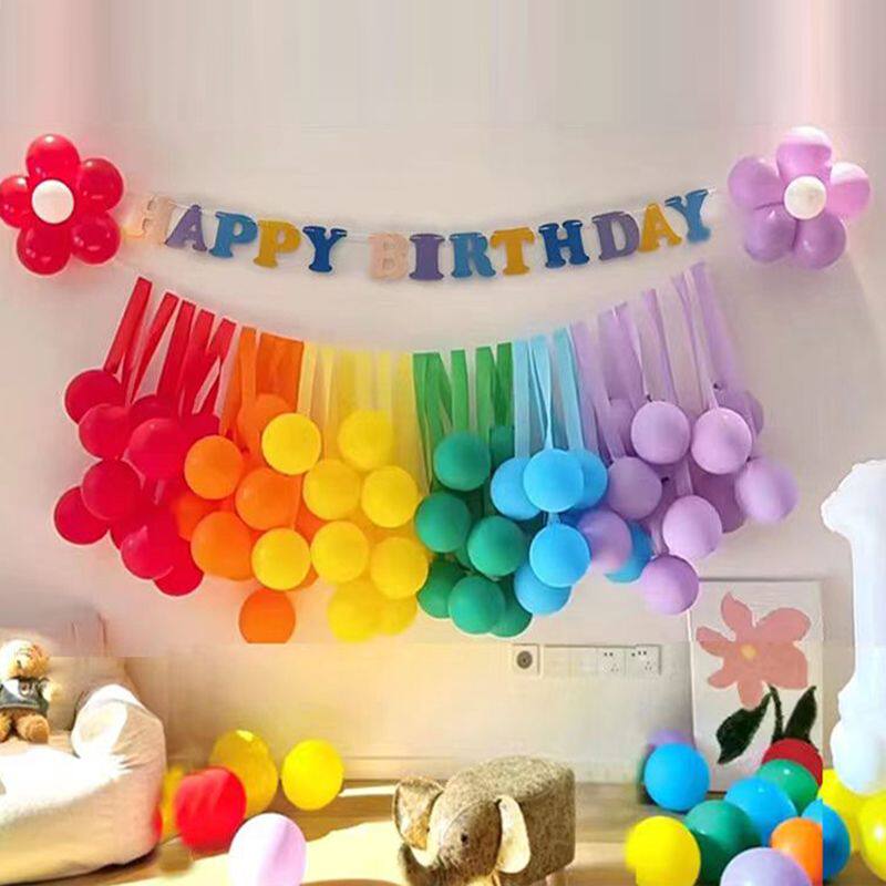 儿童生日派对氛围感ins马卡龙气球背景墙场景布置装饰好物