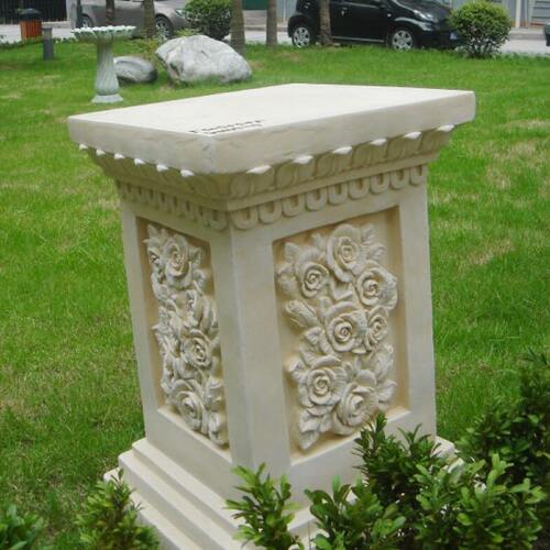 件玫瑰花工艺浮雕摆设时尚罗马柱欧式大家装摆件底座方形