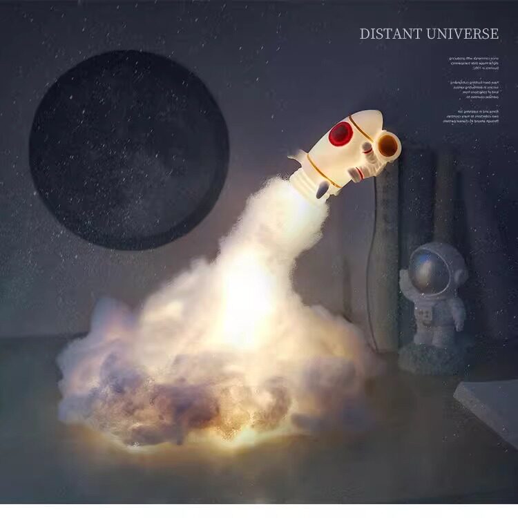 创意火箭小夜灯装饰摆件diy材料包太空宇航员少女心火箭灯礼物,3C数码配件,USB灯,淘宝优惠券,粉丝福利购,淘宝优惠卷