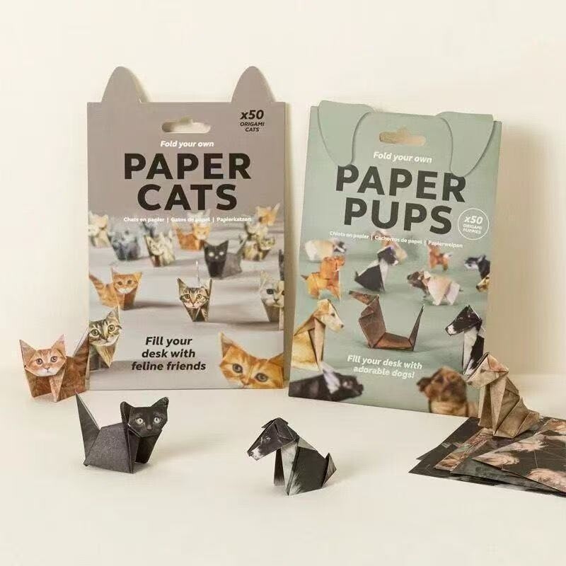 创意新款儿童手工折纸PaperCats动物猫狗大全半成品可折叠3