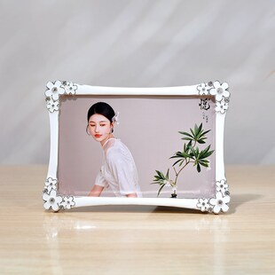 热销欧式婚纱照相框摆台创意金属6/7/8/10寸全家福空框定制照片高