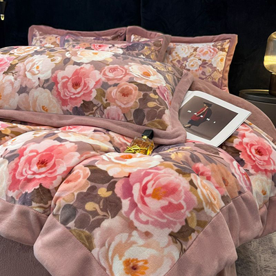 牛奶绒四件套冬季法兰绒被被套