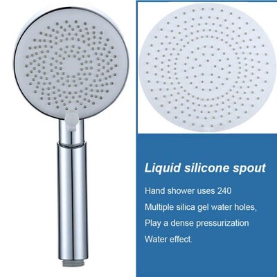 Silicone Hgole Rain Shower Head High Pressure Plated Bath Sh