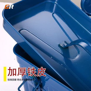 工具箱家用铁皮大号五金收纳盒子多功能车载空P箱手提式工具箱280