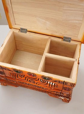 藏式糌粑盒子分格家用民族用品摆件实木食盘家居收纳X盒方形储物