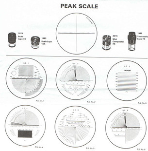 现货 标准十字刻度片 PEAKb必佳放大镜刻度片2055 20倍刻度片