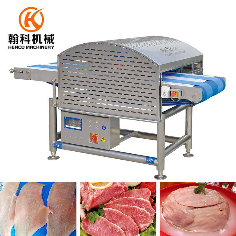 翰科鸡胸肉鸭胸肉切片机全自动鲜肉切片机猪肉里脊开片机鸡排切片