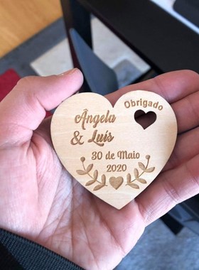 Persobnalized Wedding Laser Heart Save the Date Magnets,Cust