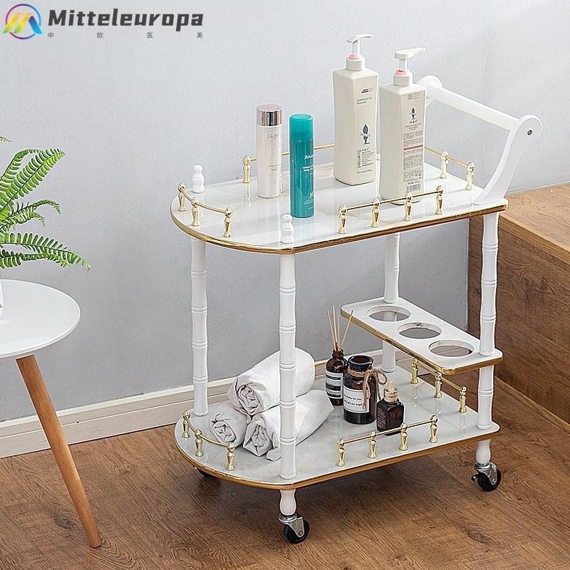 美容院店小手推车皮肤管理工具车F仪器置物架美发美甲纹绣桌木