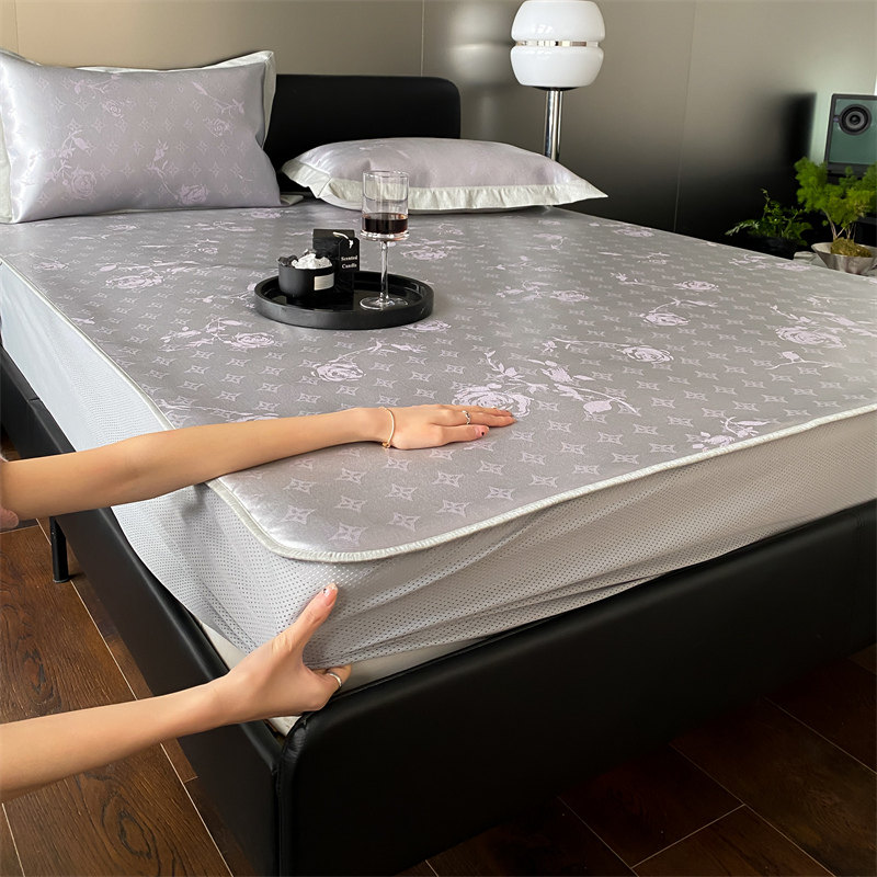 轻奢简约A类冰丝席k三件套床席床笠式凉席1.5m1.8米床空调席软席,床上用品,冰丝席,淘宝优惠券,粉丝福利购,淘宝优惠卷