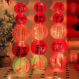 新年元宵灯笼2026新款中式古风立柱宫灯商场氛围场景布置装饰摆件