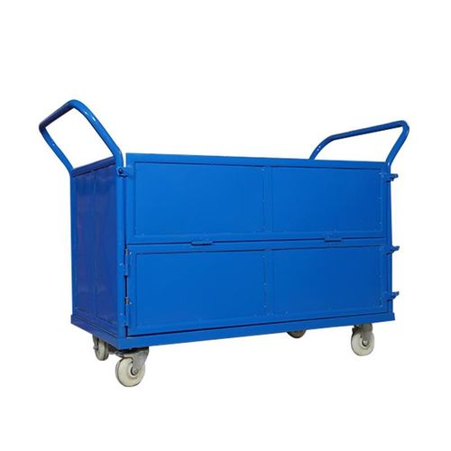 贝傅特全折叠围栏j平板车摆摊轻音手推车快递物流网格搬运周转车