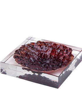 UNUSUAL i中式黑色三角形花瓶样板间民宿茶几桌面花器红色方块摆