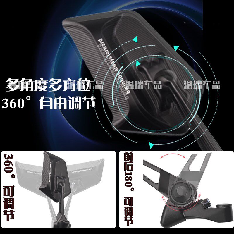 适用于极核EZ3Im 摩托车后视镜视野超广角反光镜电动车盲区辅助镜