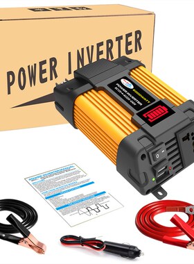 小黄蜂逆变器转换12Vl220V/110V300W500W车载修正波LED显示屏双US