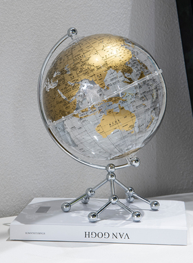 发光透明地球仪h摆件轻奢高档家居客厅电视柜书房办公室桌面装饰