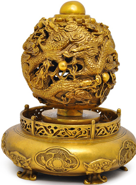 黄铜扭转乾坤九转乾坤鼎r摆件九龙戏珠风水家居客厅店铺招财工艺