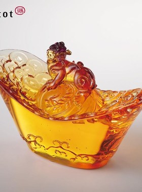 tittot琉园琉璃招财貔貅元宝摆件工艺品办公L室装饰有钱有衔开