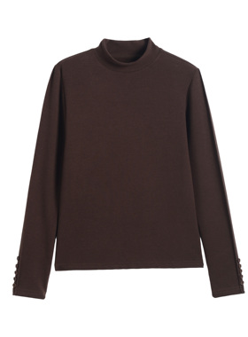 【玉米专享】奢柔·羊毛桑蚕丝混纺德绒半高领打底衫~A6656