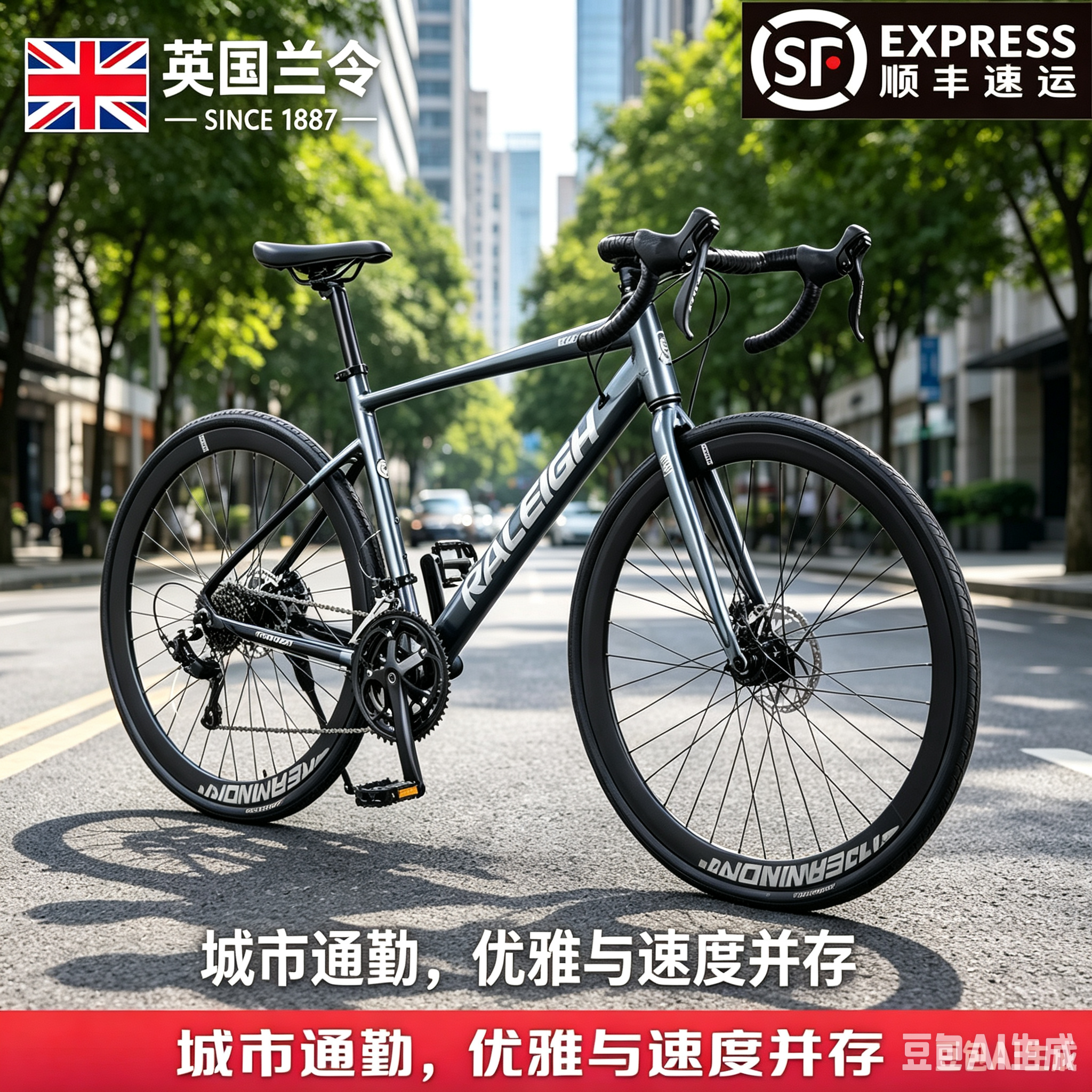 兰令铝合金弯把公路车700C