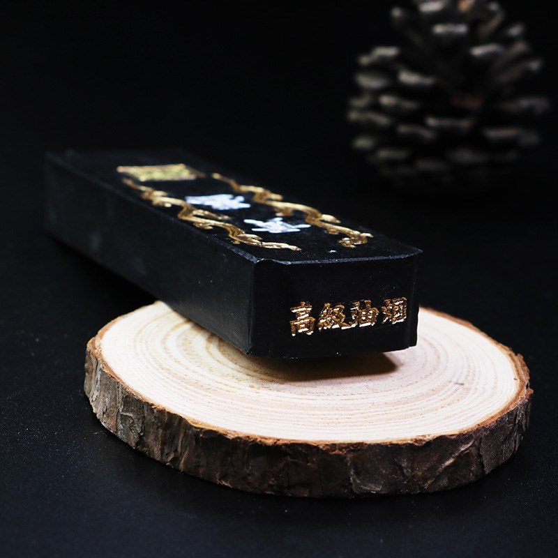 曹素功敏楠氏墨j锭桐木盒装贡墨一两二两超细油烟墨书画墨条墨块