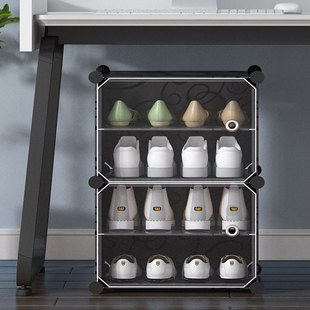 架宿舍多Z层网红鞋 鞋 盒简易家用办公室内鞋 子收纳鞋 盒透明小型鞋