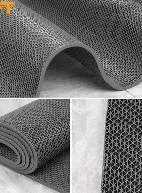 贝傅特PVCg防滑地垫厨房浴室厕所塑料镂空防油防水耐脏地垫灰色厚