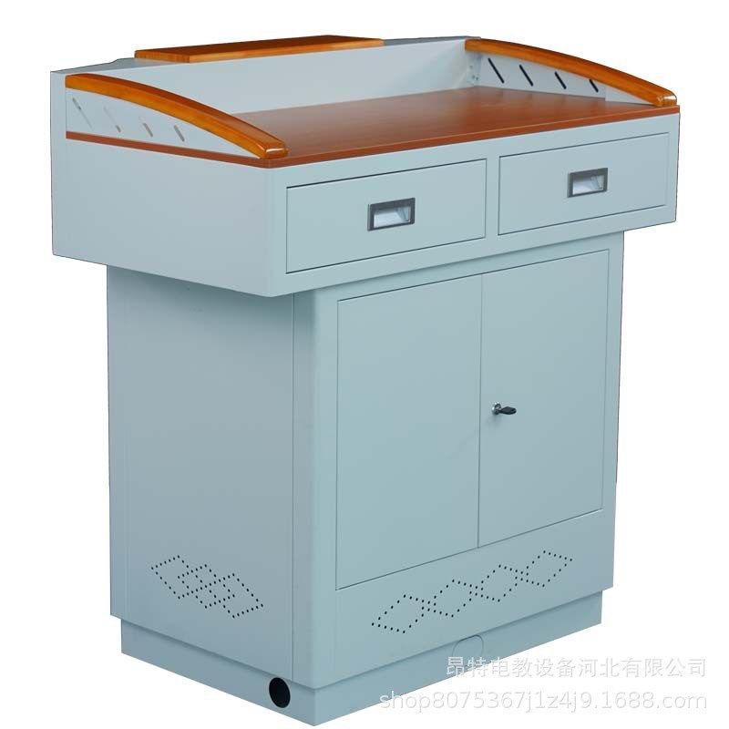 大屏多媒体钢制讲台教师s讲台桌演讲台钢木结合分体电脑桌教室讲