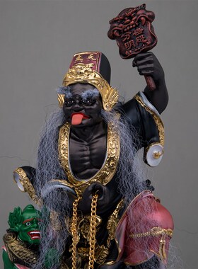 树脂七爷八爷神像踏鬼黑白无常大二伯爷阴神判P官谢范将军装饰摆