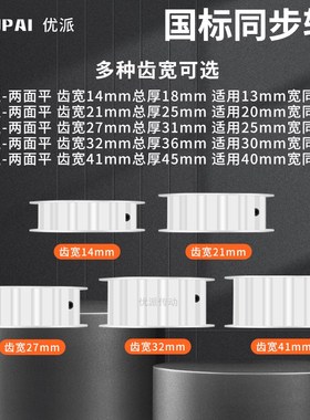 同步带轮L48齿AF型齿宽14/21内孔1415161I71819202225机械型同步