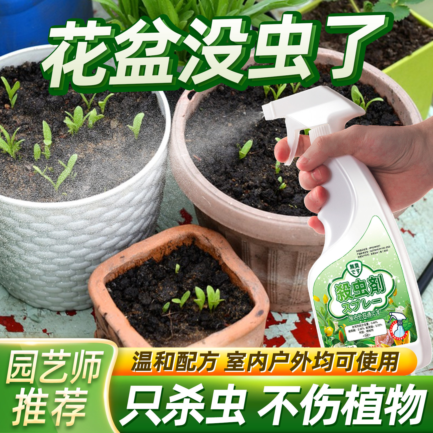 花卉盆栽驱虫花盆防虫除蚂蚁虫药小白虫药里面有虫子飞虫生虫杀去