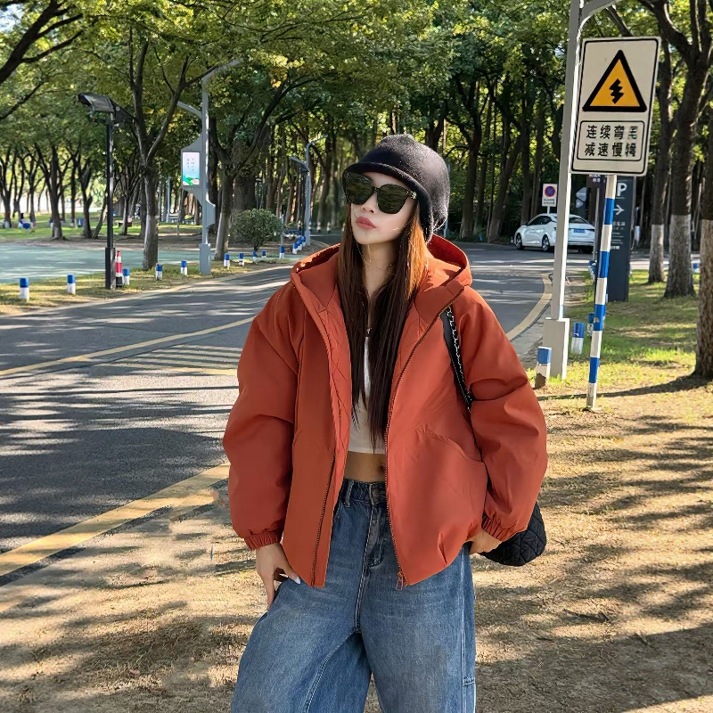 韩系连帽加棉冲锋衣外套