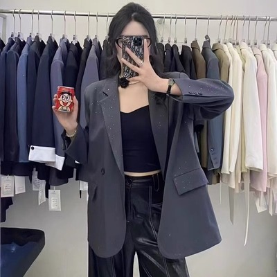 高级感亮闪闪设计感西装外套女