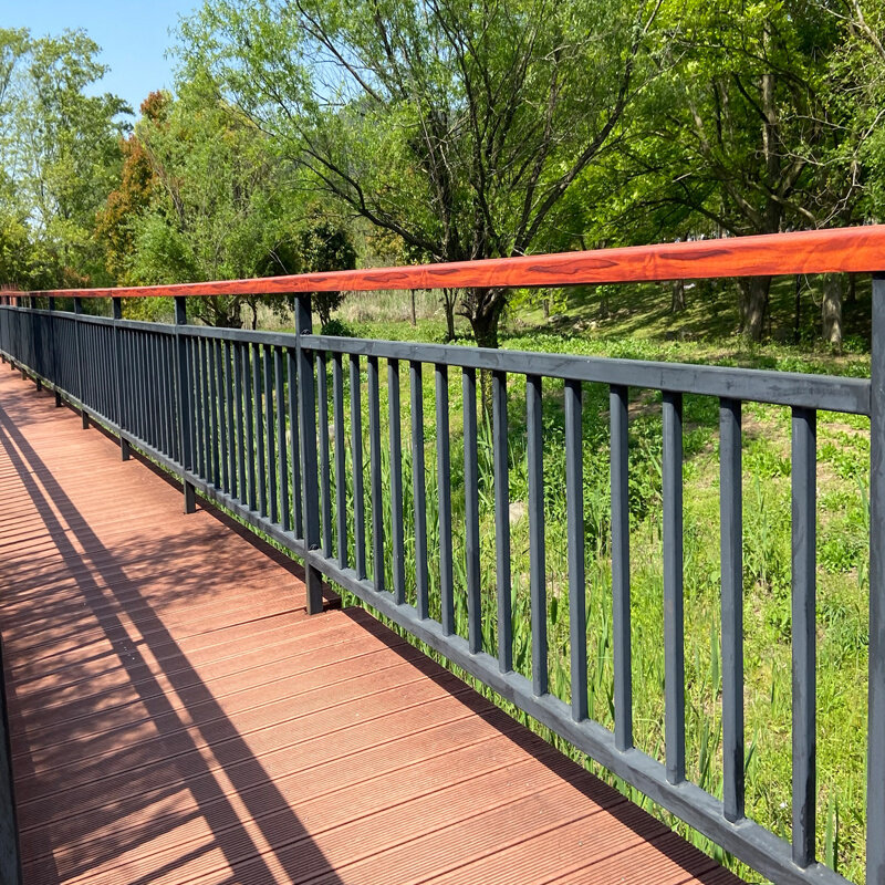 桥梁护栏木扶手河道景观护栏围栏公园河边绳索防护栏桥梁防撞栏杆