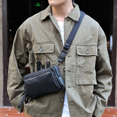 玩爷真皮男士 斜挎包多功能头层牛皮手拿包单肩小背包潮牌休闲胸包