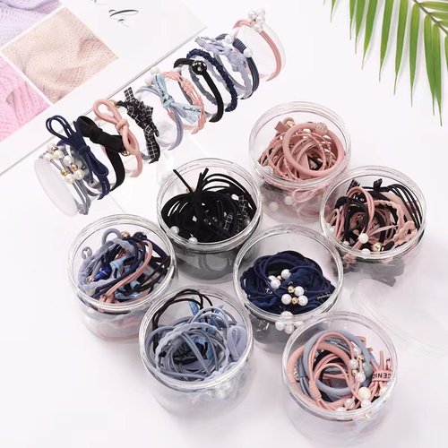 盒装韩国时尚头绳三合一发圈扎头发橡皮筋森系发绳发饰