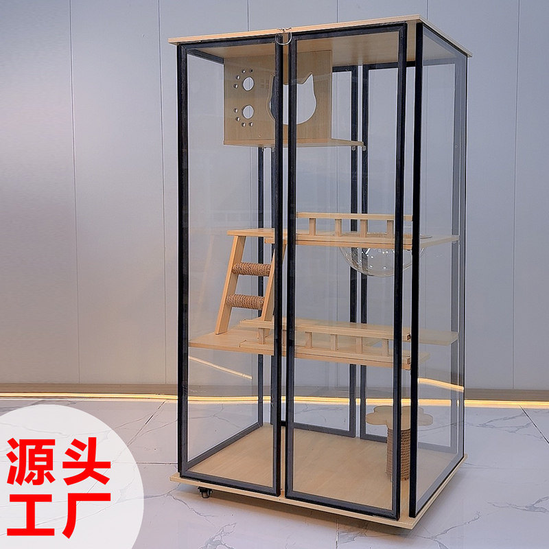家用实木猫别墅超大猫笼子多层双层猫屋豪华猫城堡多层猫柜猫咪窝