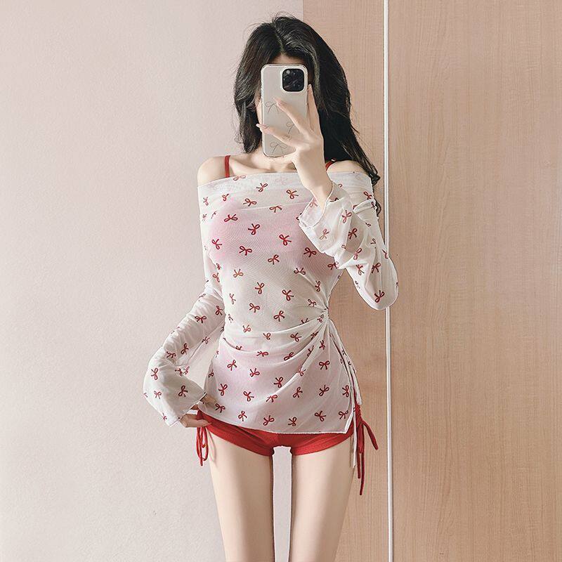 女分体三件套遮肚显瘦泳衣