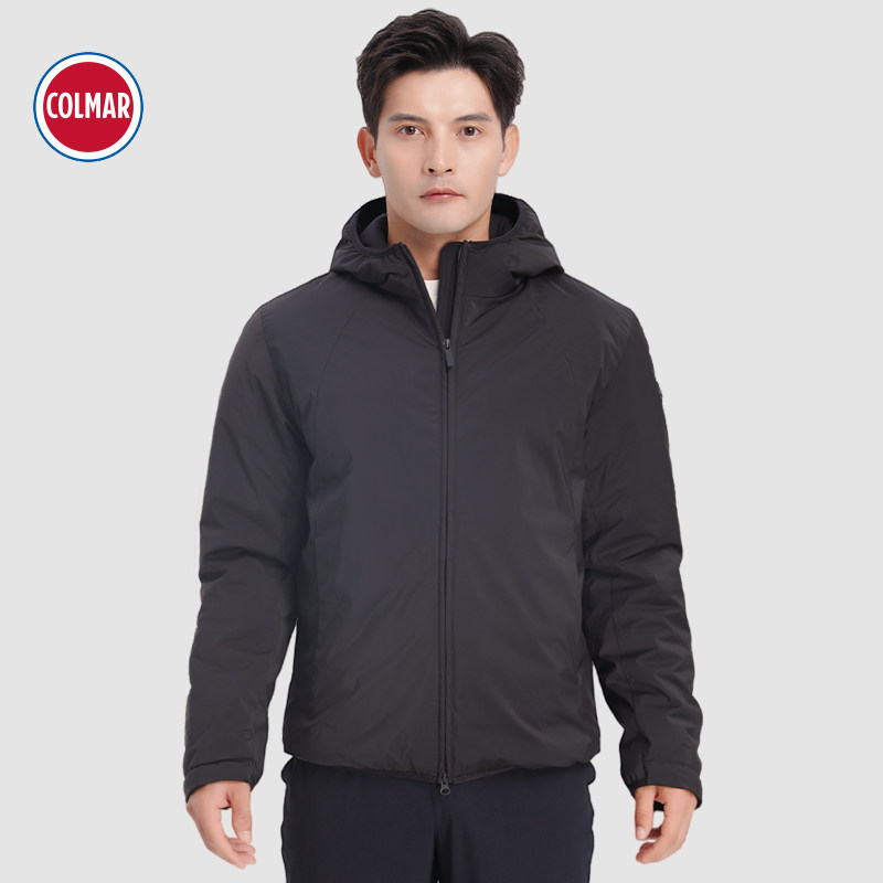 COLMAR男士商务休闲连帽夹克外套男外套加绒厚款